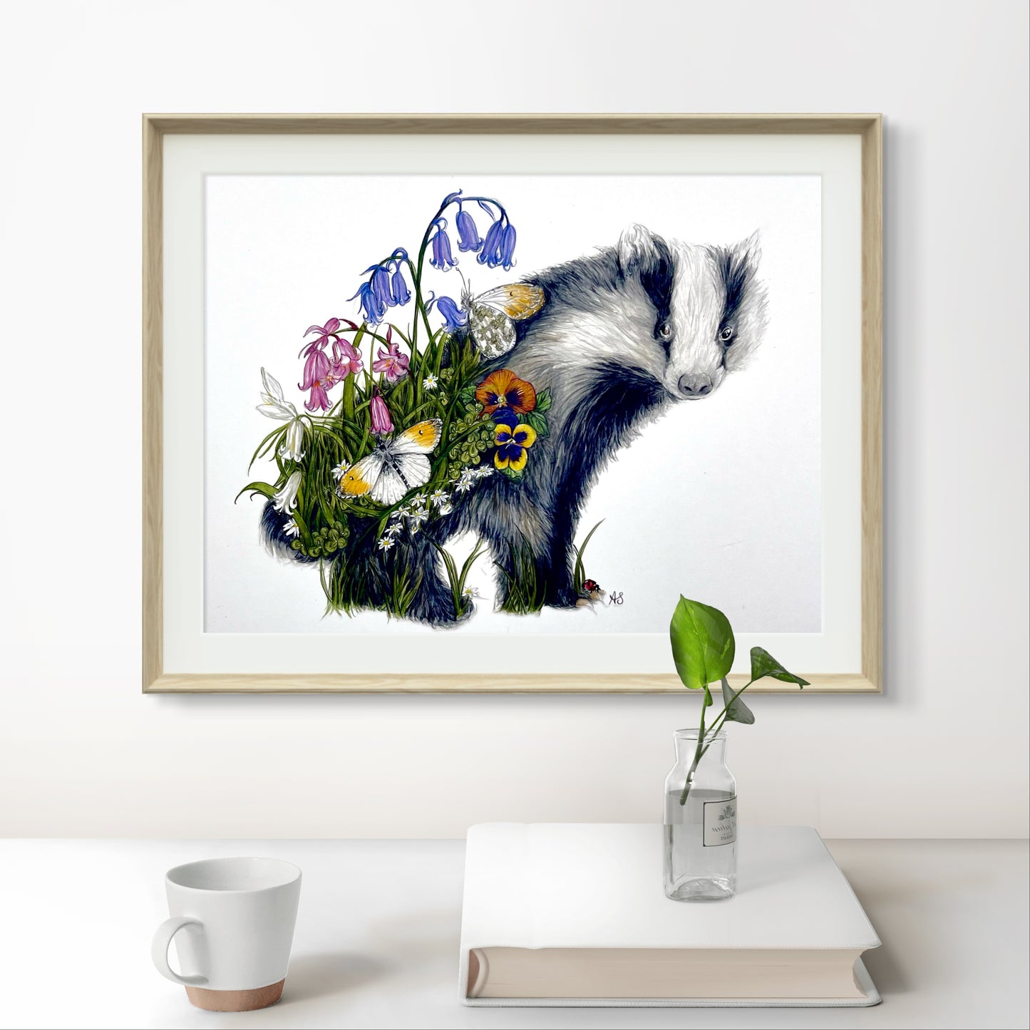 A5 Badger Fine Art Print