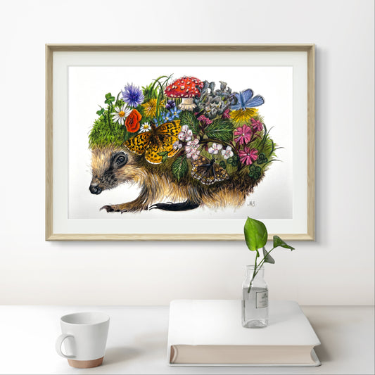 A5 Hedgehog Fine Art Print